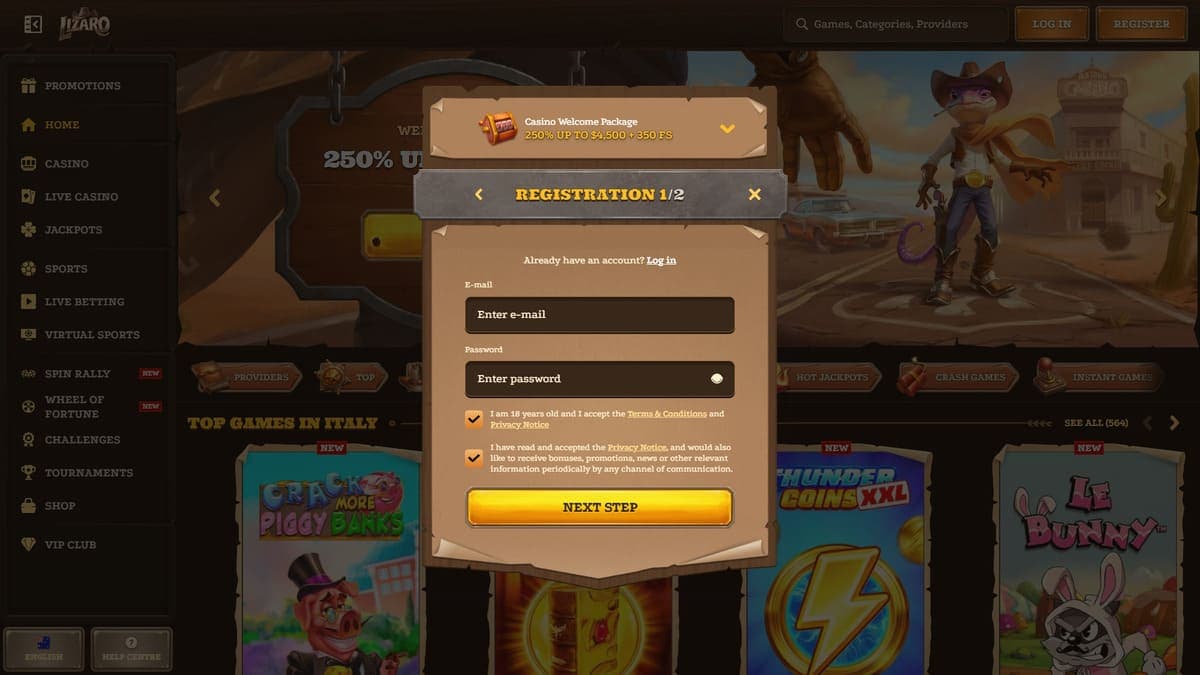 Sign up Lizaro Casino