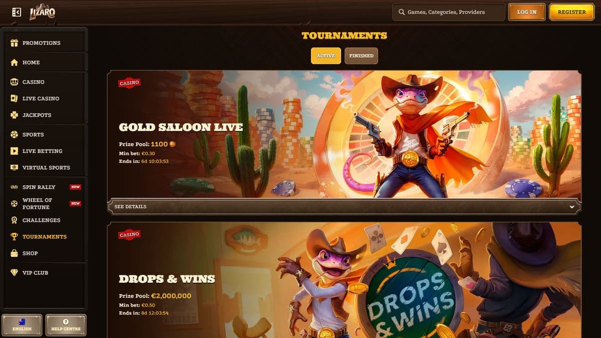 Tournaments Lizaro Casino
