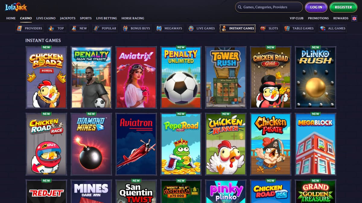 Instant games LolaJack Casino