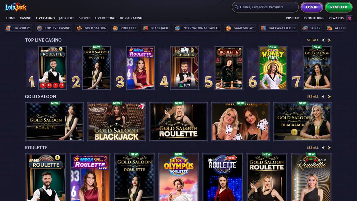 Live casino LolaJack Casino