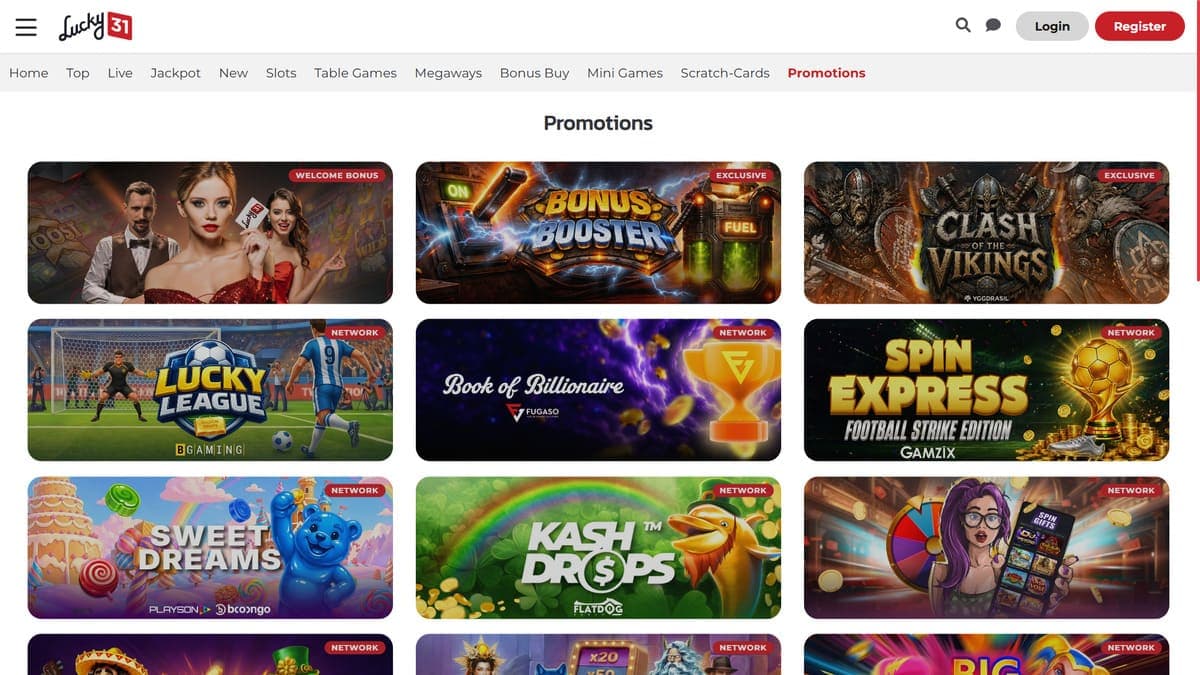 Promotions Lucky 31 Casino