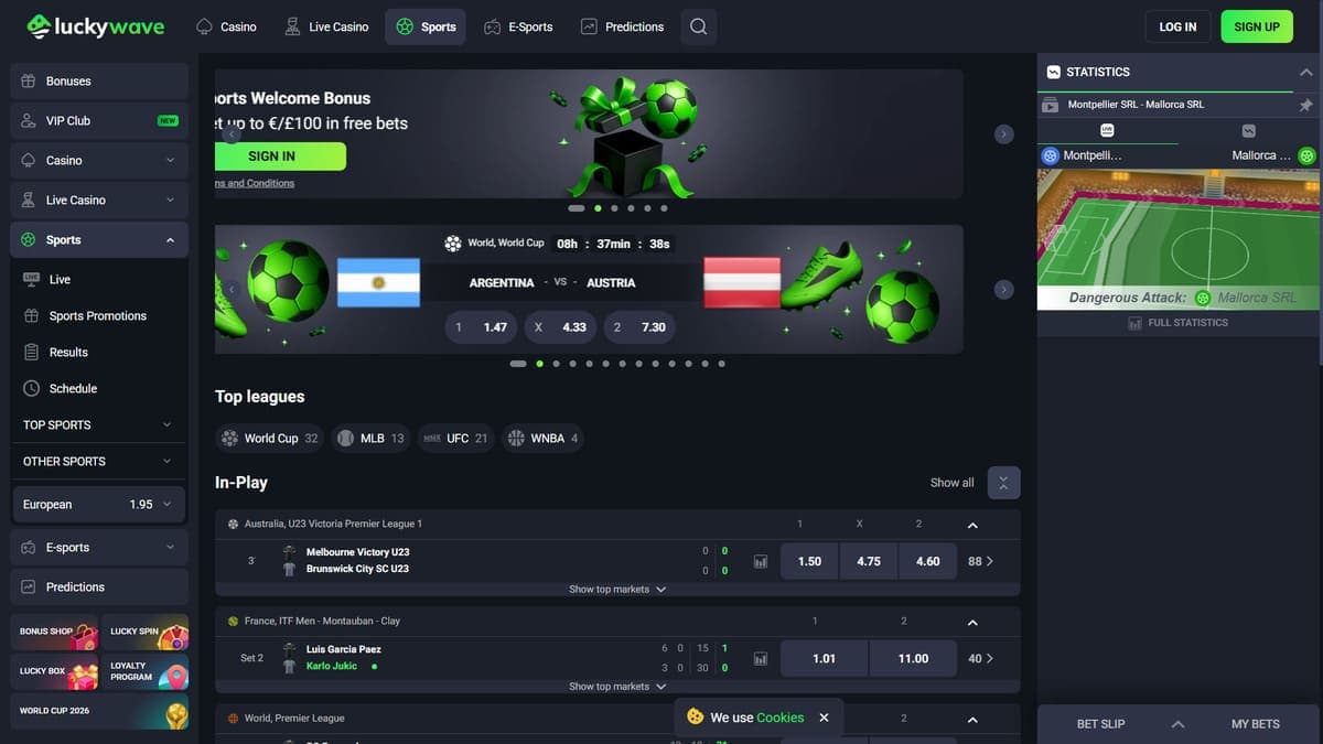 Sports betting Lucky Wave Casino