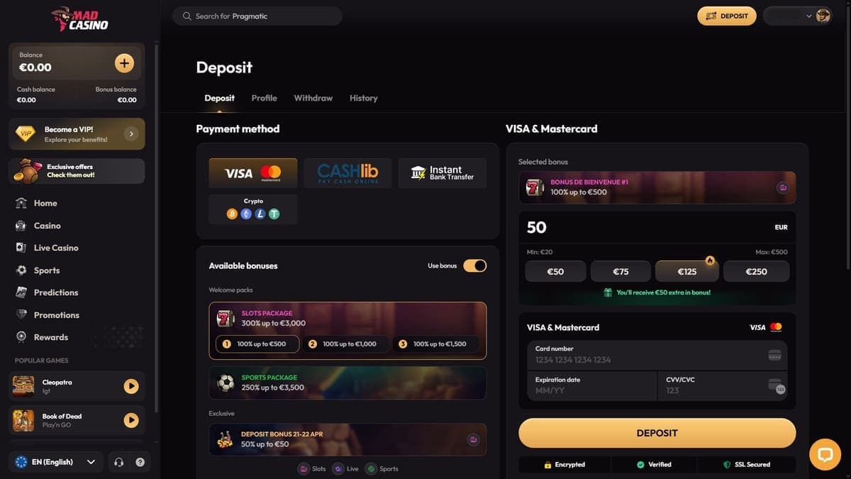 Deposit Mad Casino