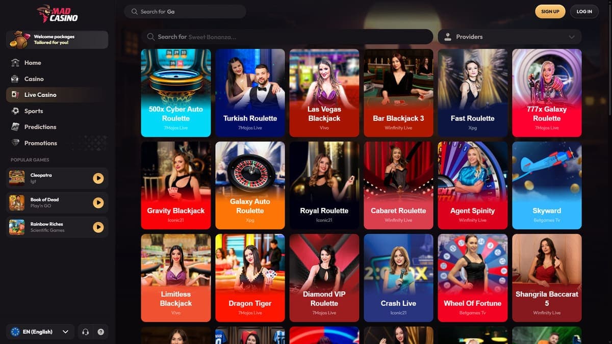 Live casino Mad Casino