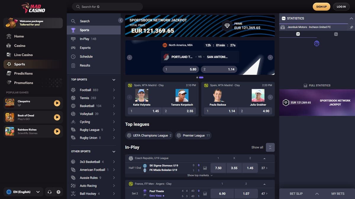 Sports betting Mad Casino