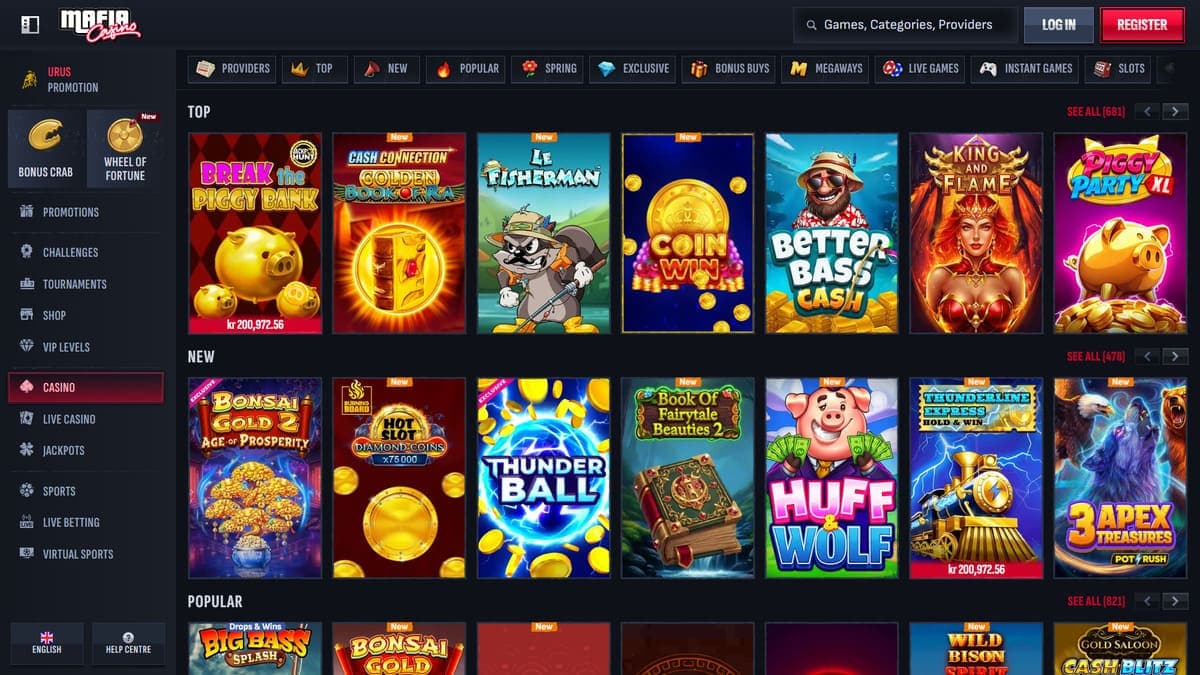 Casino section Mafia Casino