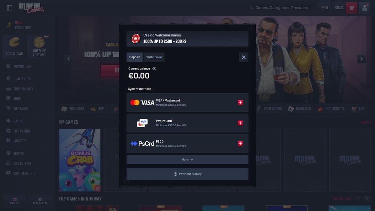Deposit Mafia Casino
