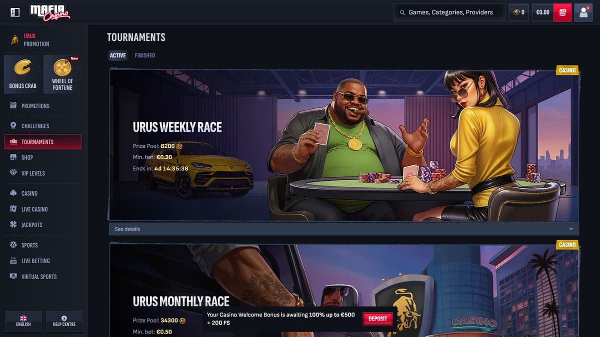 Tournaments Mafia Casino