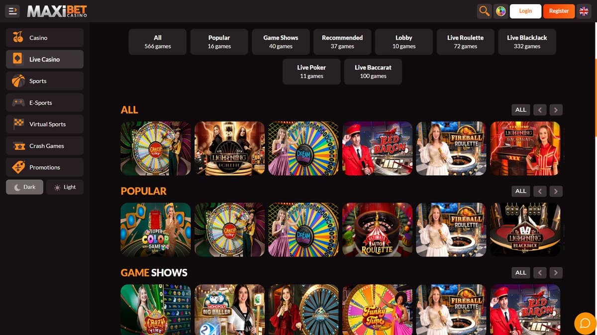 Casino Live Maxibet Casino
