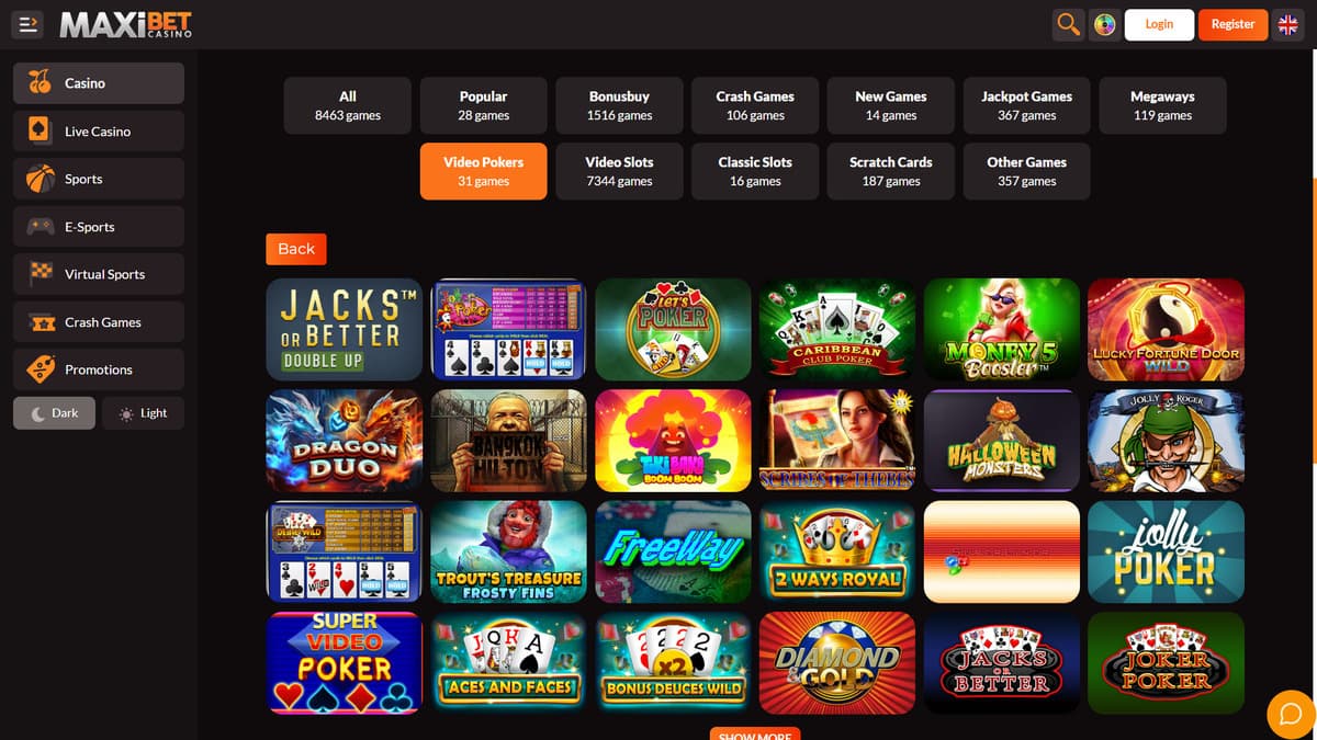 Table games Maxibet Casino