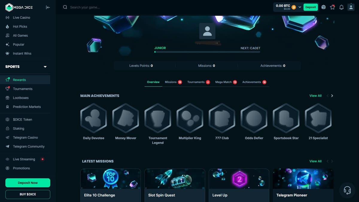 Rewards Mega Dice Casino