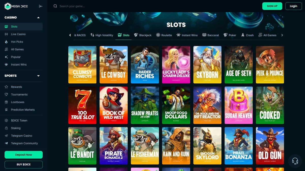 Slot machines Mega Dice Casino