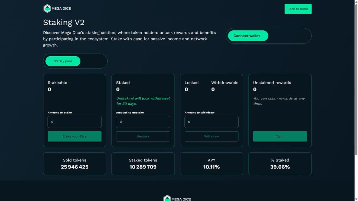 Staking Mega Dice Casino