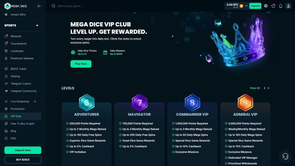 VIP Mega Dice Casino