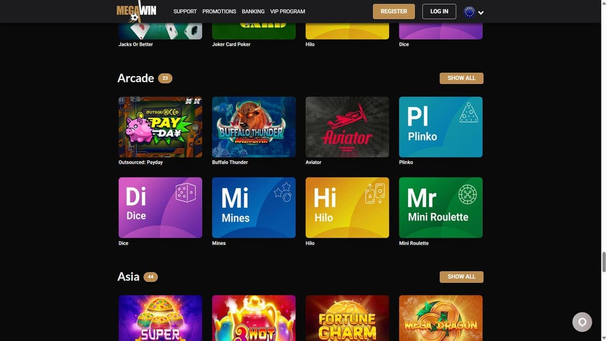 Arcade Mega Win Casino