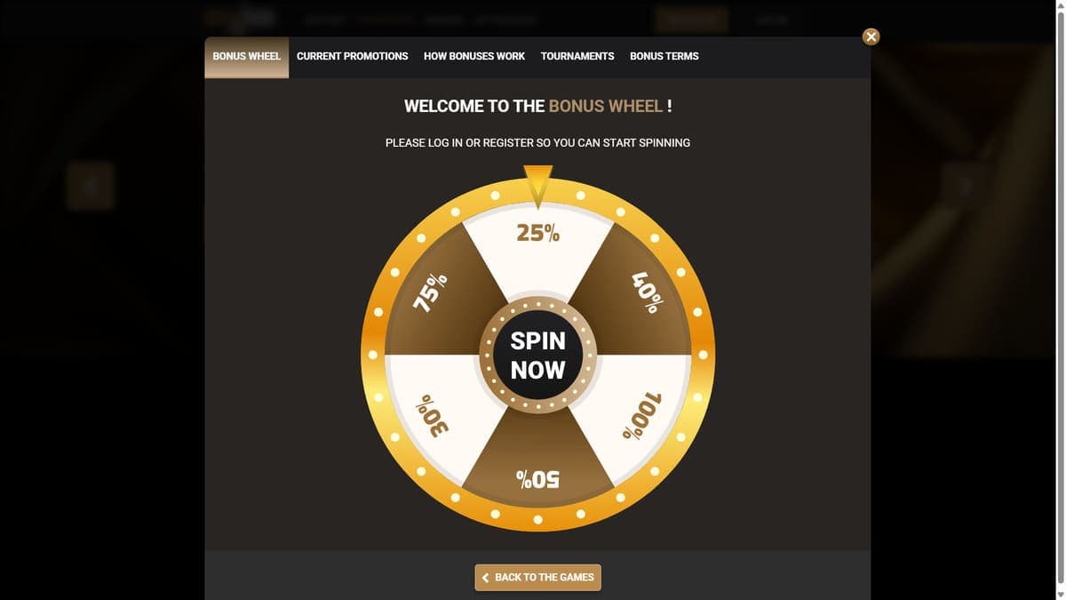 Rueda de bonos Mega Win Casino