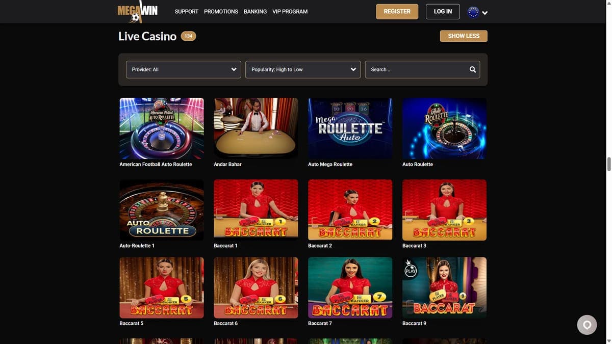 Casino en vivo Mega Win Casino