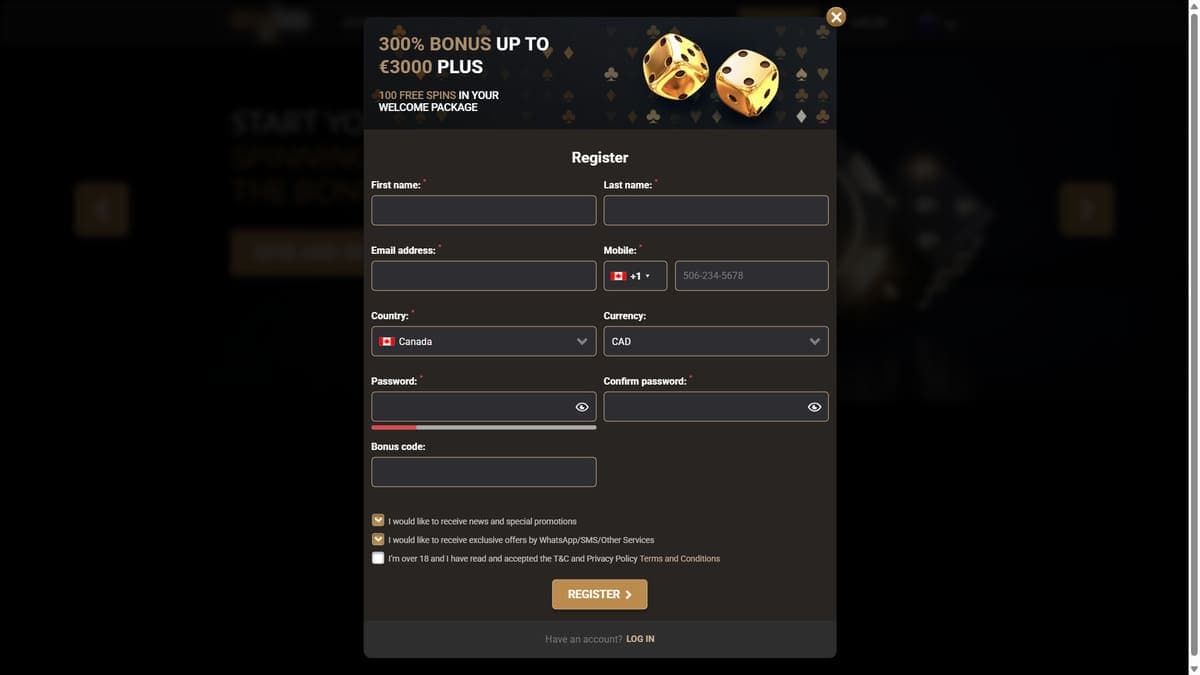 Registro Mega Win Casino