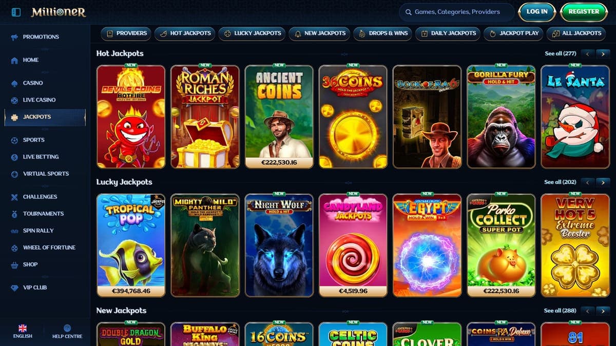 All Jackpots Millioner Casino