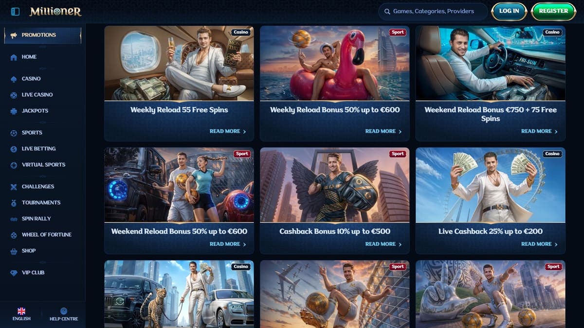 All promotions Millioner Casino