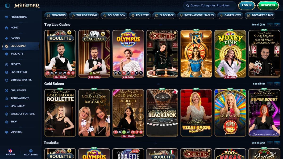Live Casino Millioner Casino