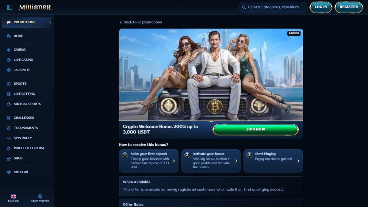 Crypto bonus Millioner Casino