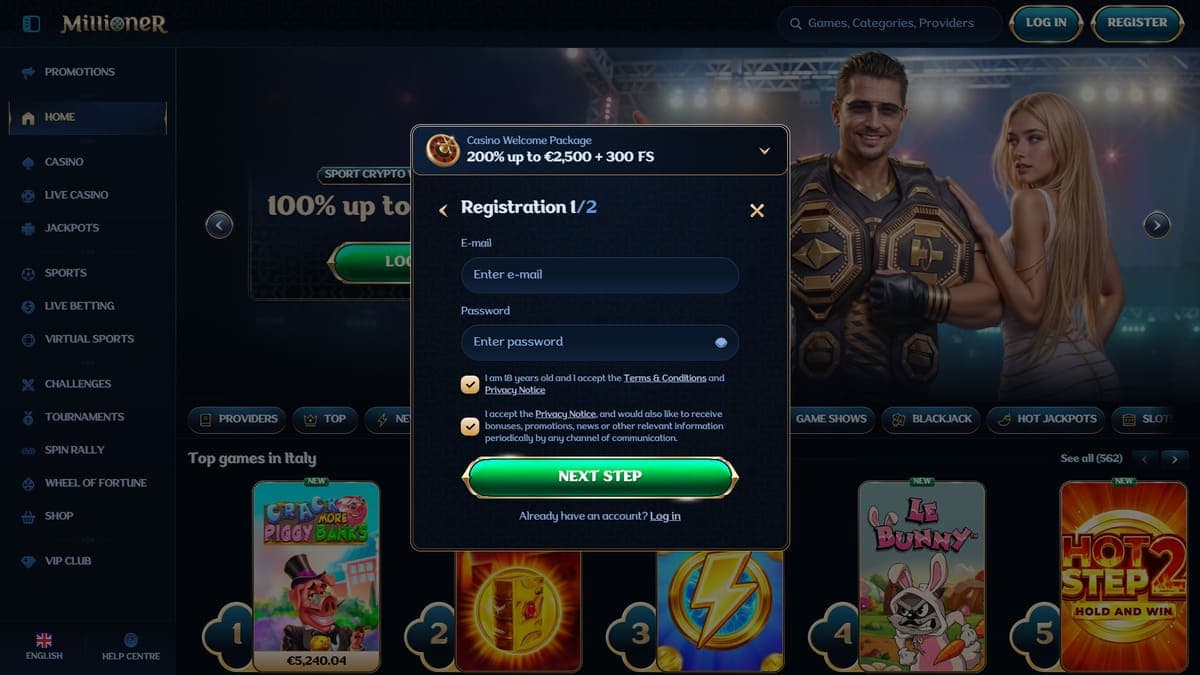 Sign up Millioner Casino