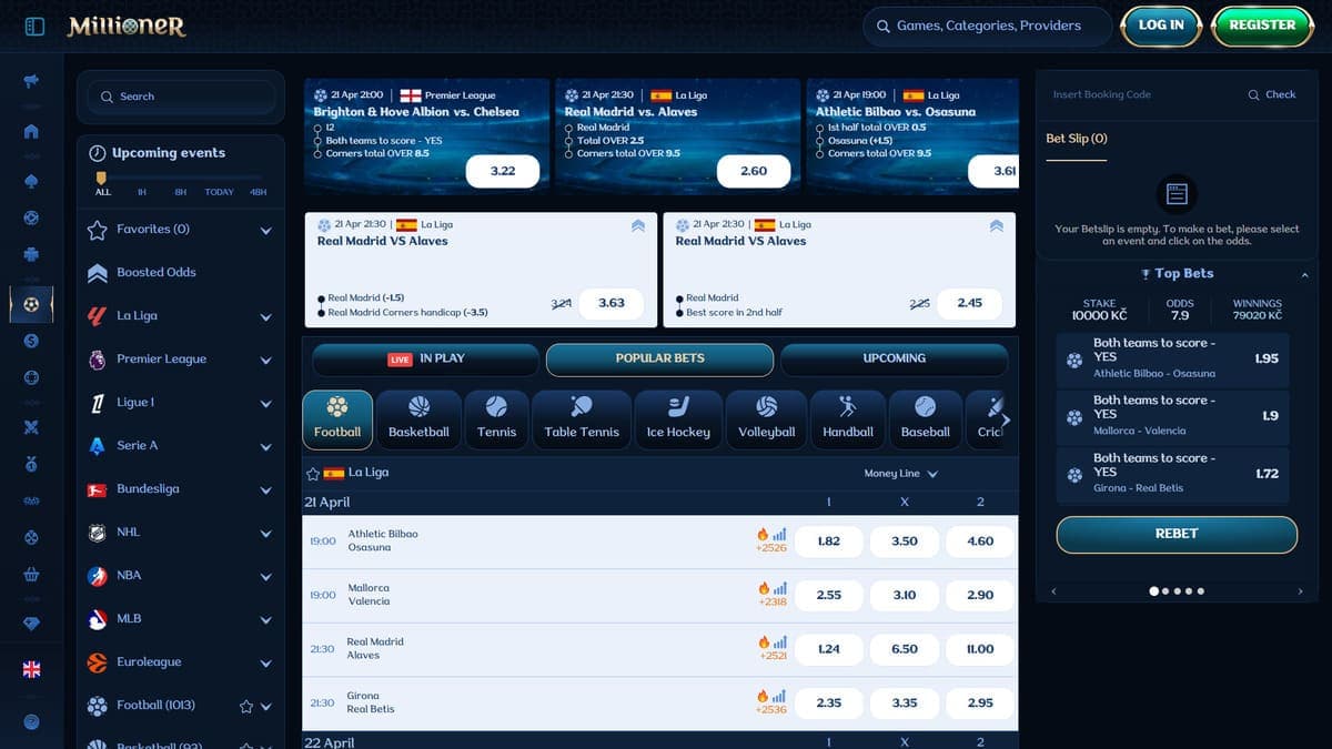 Sports betting Millioner Casino