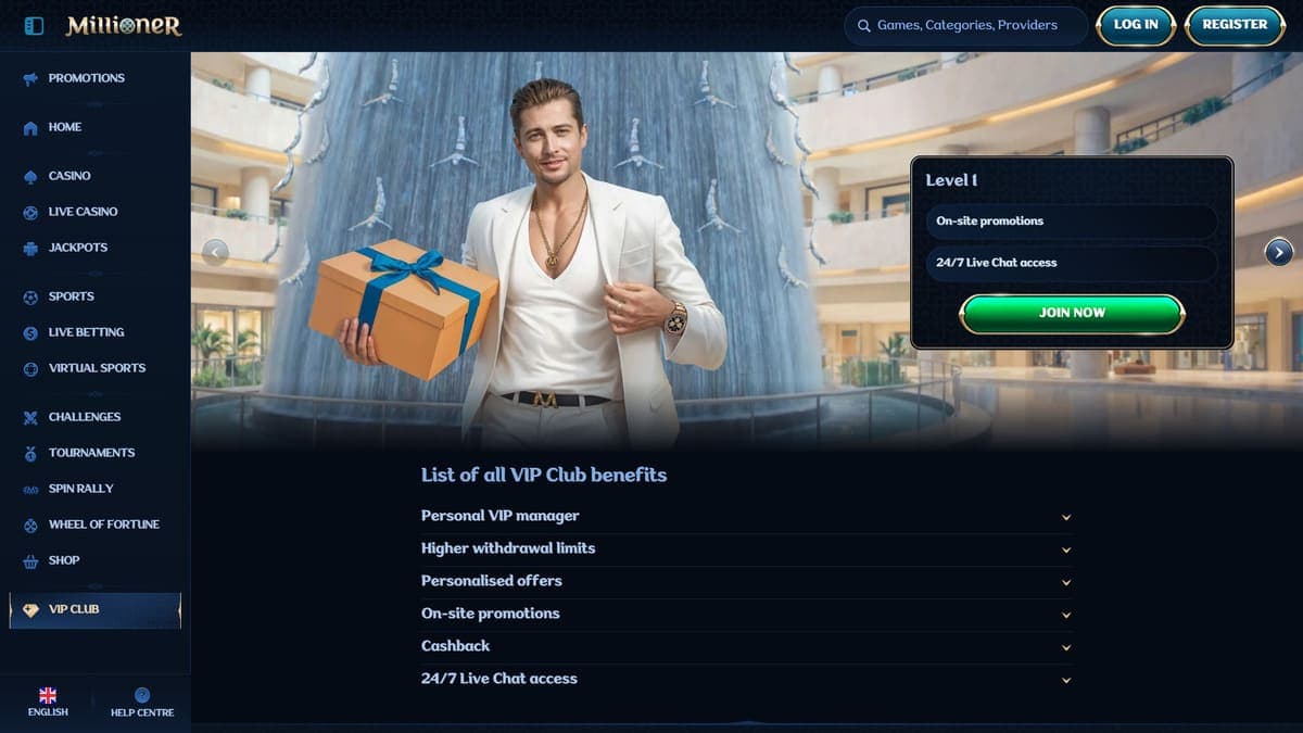 VIP club Millioner Casino