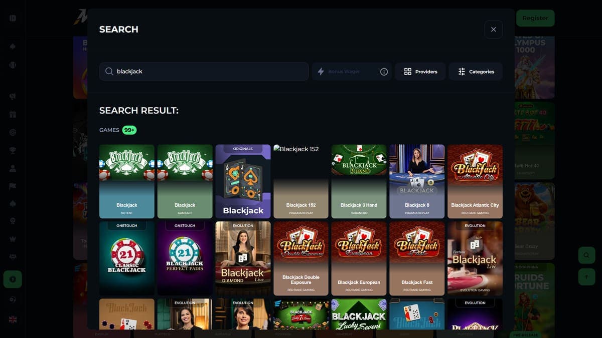 Table games Minebit Casino
