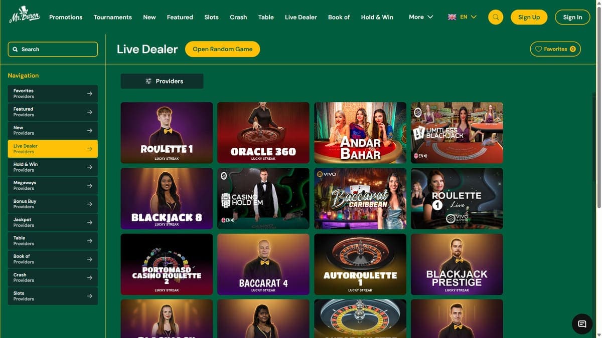 Live Mr Baron Casino