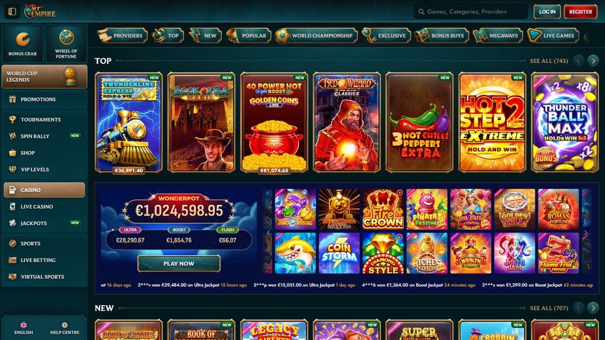 Game library My Empire Casino