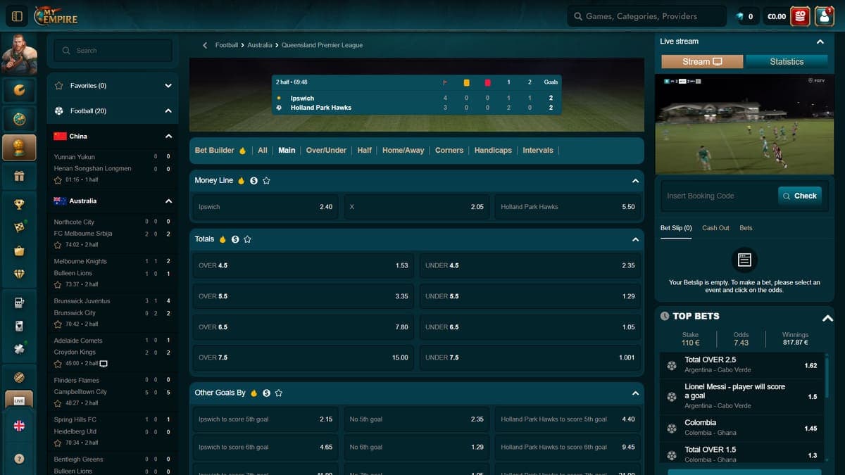Live betting My Empire Casino