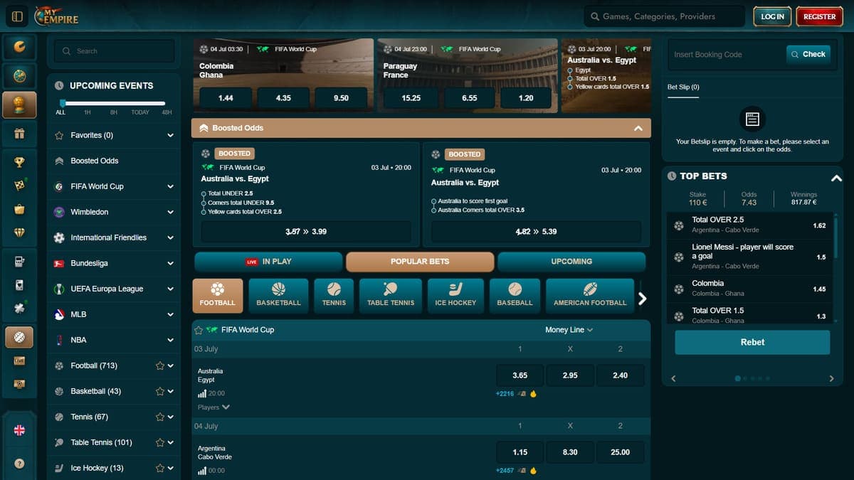 Sports betting My Empire Casino