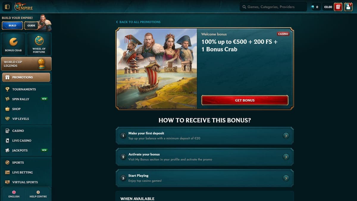 4 Bonuses My Empire Casino