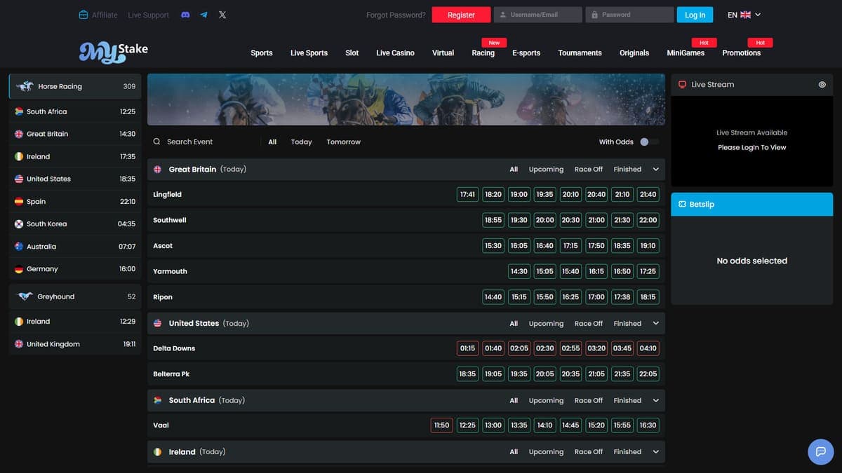 eSports betting MyStake Casino