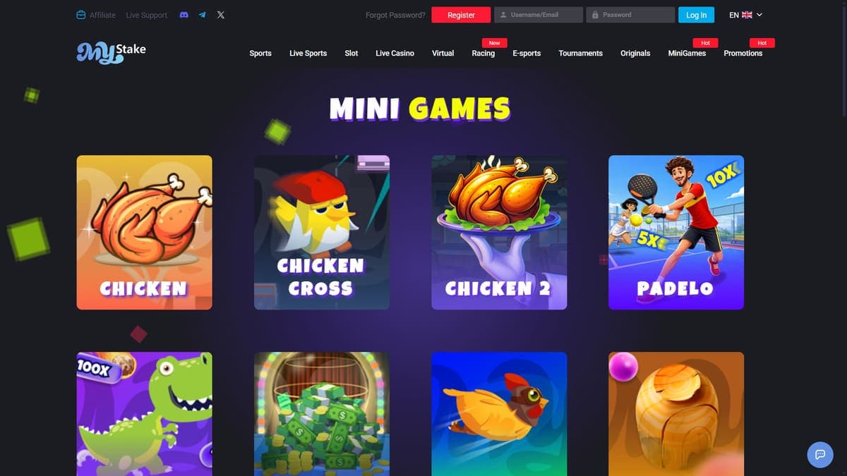 Mini games MyStake Casino