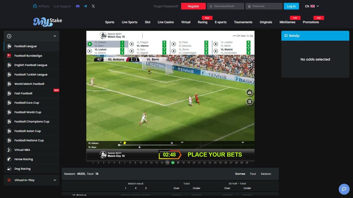 Virtual leagues MyStake Casino