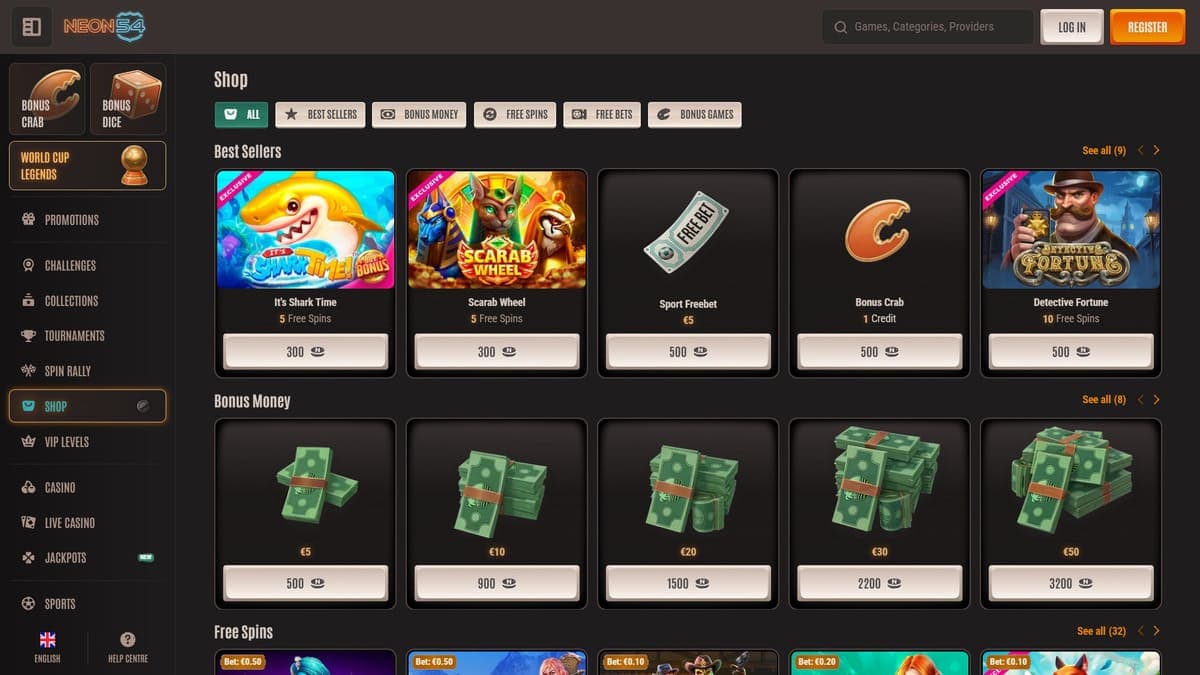 Shop Neon54 Casino
