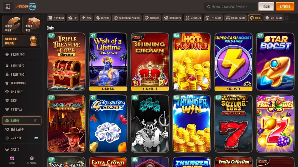 Slot machines Neon54 Casino