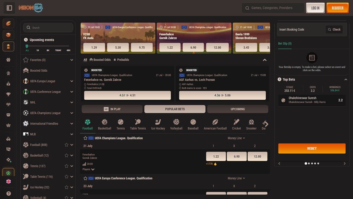 Online betting Neon54 Casino