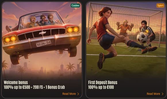 Welcome bonus Neon54 Casino