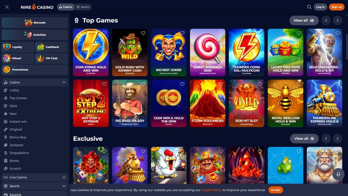 Best games Nine Casino