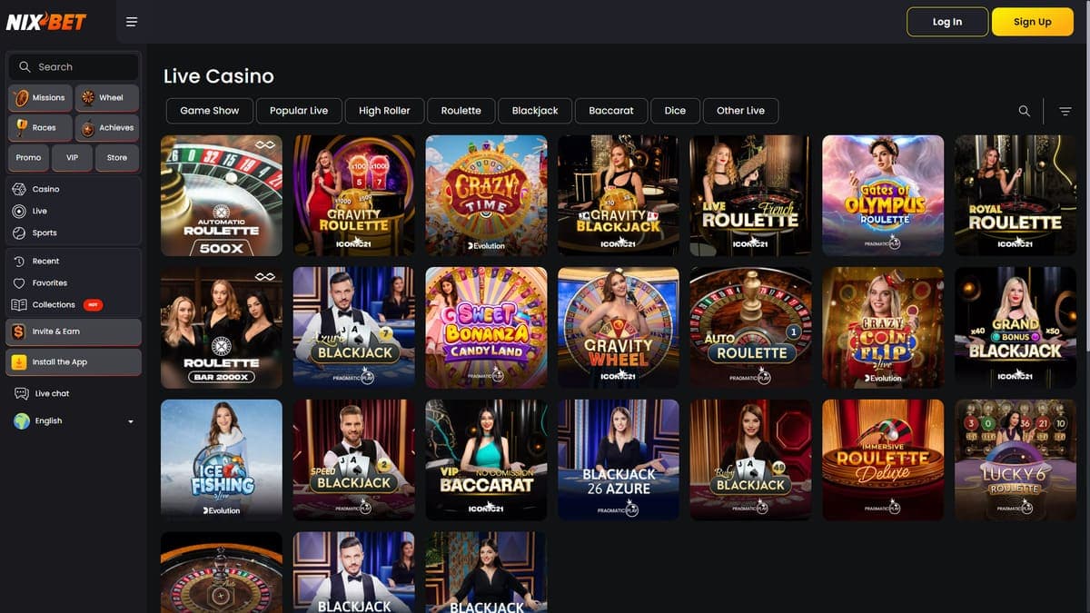 Live Casino Nixbet Casino