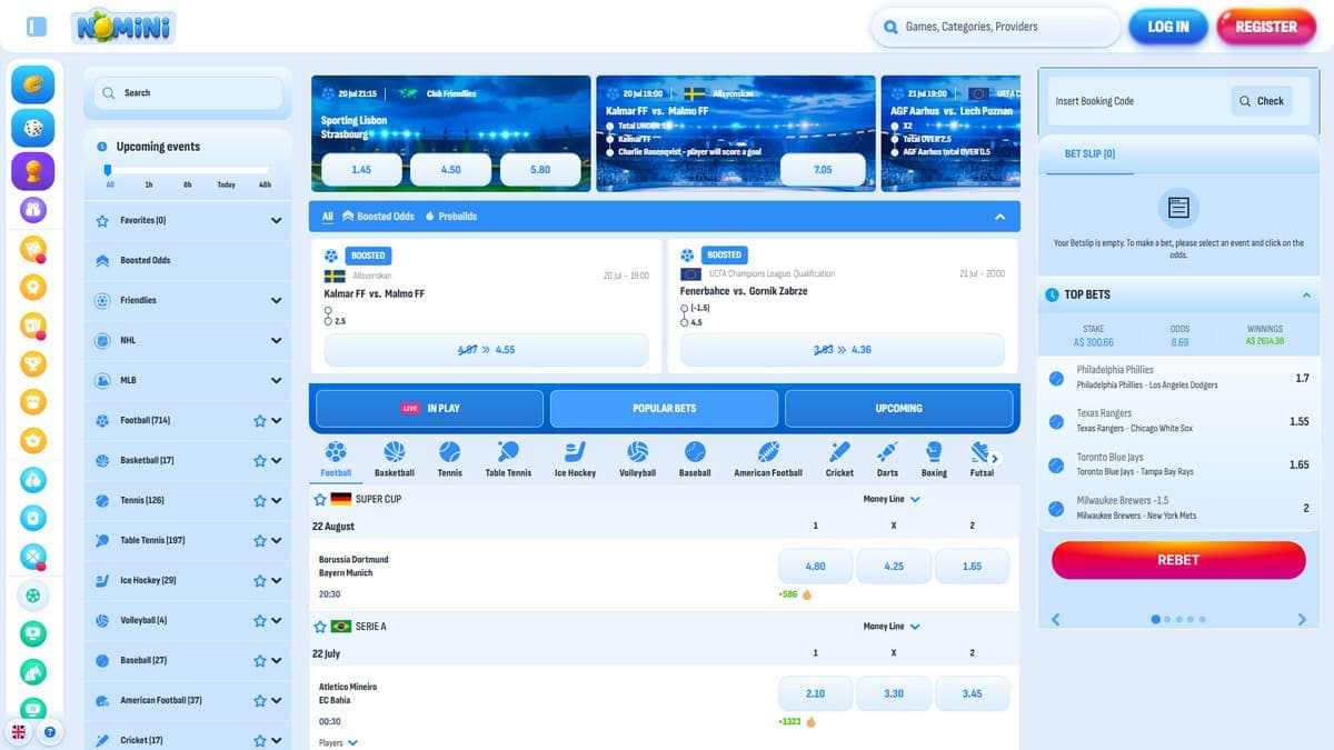 Bookmaker Nomini Casino