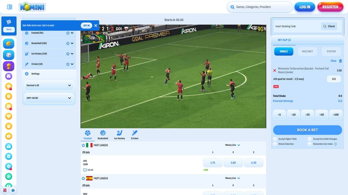 Virtual leagues Nomini Casino