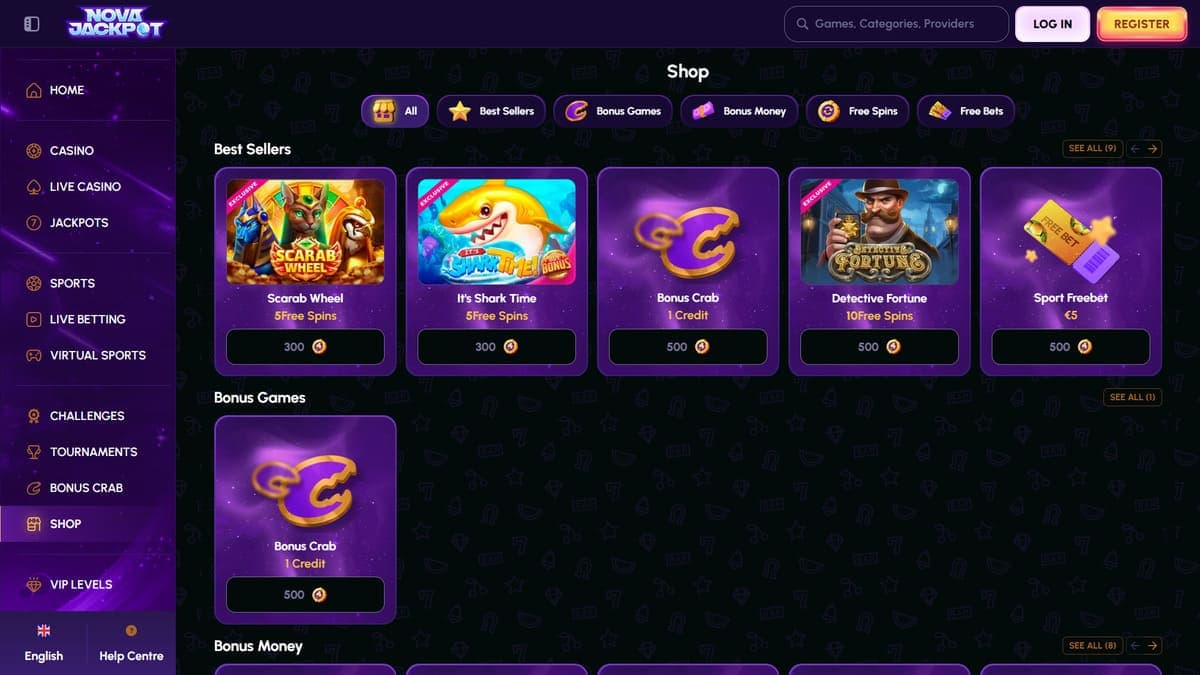 Shop NovaJackpot Casino