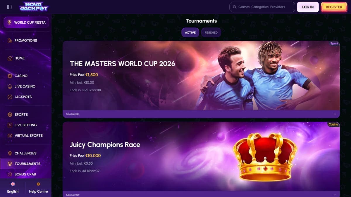 Tournaments NovaJackpot Casino