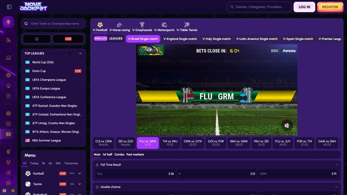 Virtual sports NovaJackpot Casino