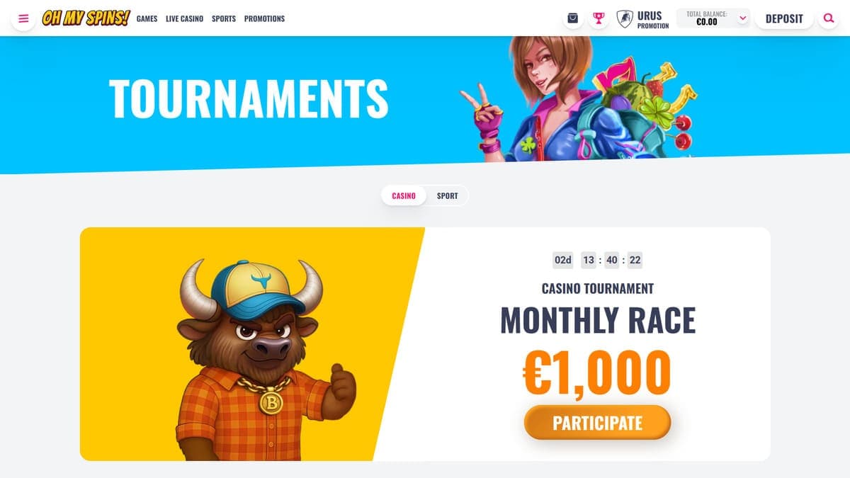 Tournaments OhMySpins Casino